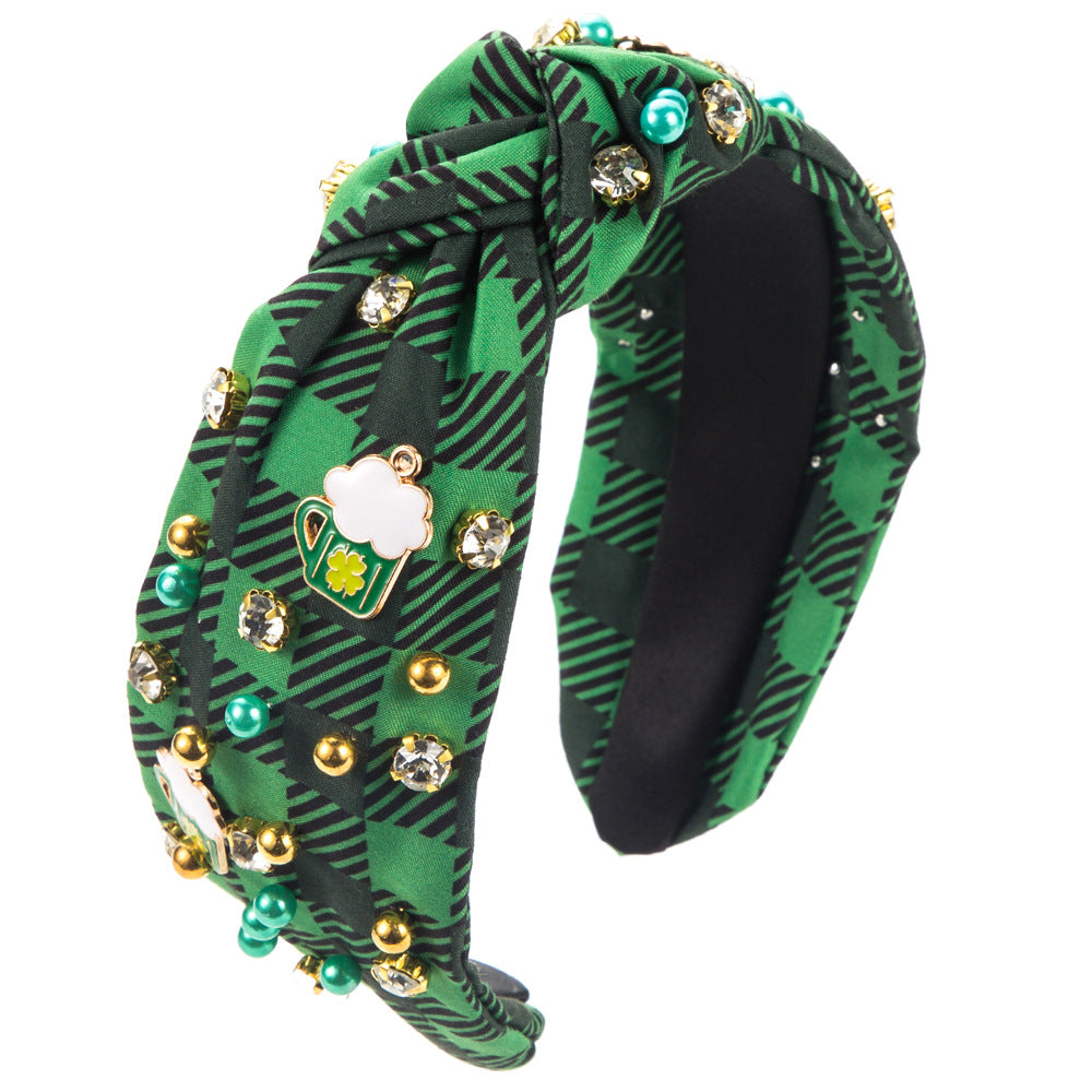 Irish St Patrick's Day Bande-tête incrustée de strass Femelle
