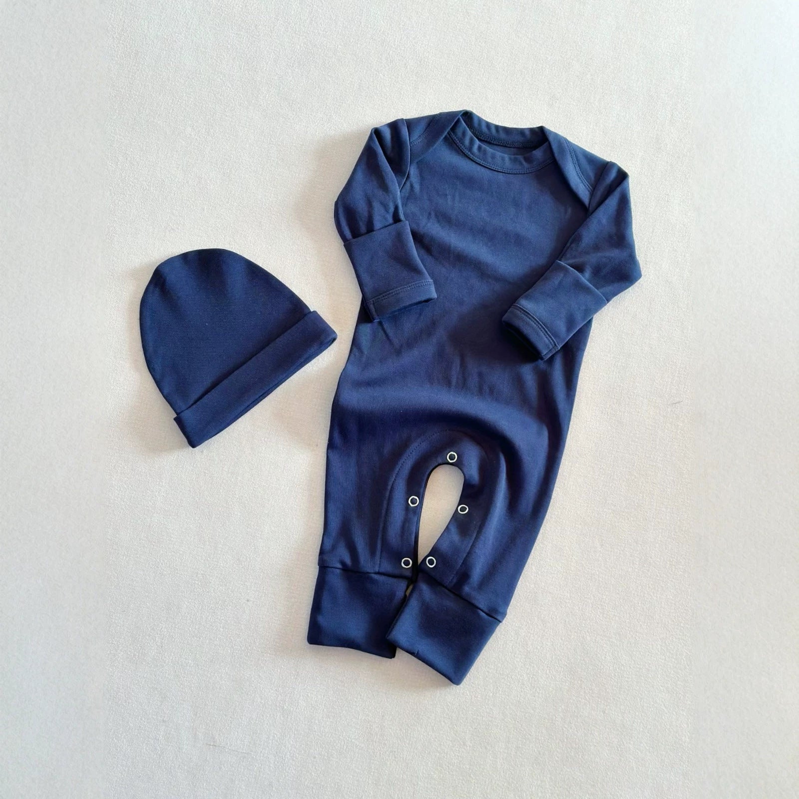 Hiver bébé couleur solide combinaison de saut manches longues nouveau-né sac veste de pet