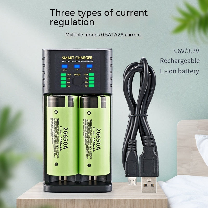 18650 Chargeur 4 Slot USB Lithium Ion 37V Batterie Aani-mh 12V Batterie à courant élevé 2A Charg