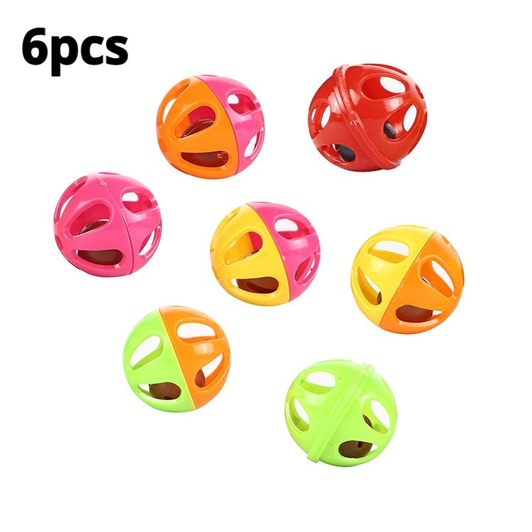 Jouet chat hamster totoro chiens et chats en plastique rond Hollow double couleur animal Bell