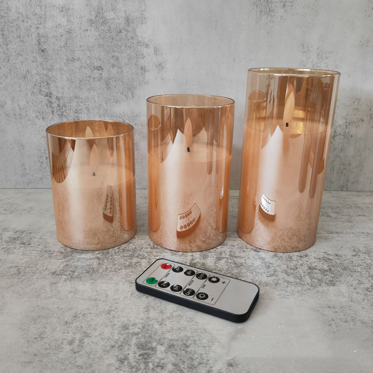 Rechargeable Electroplated Glass LED Electronic Candle Lamps