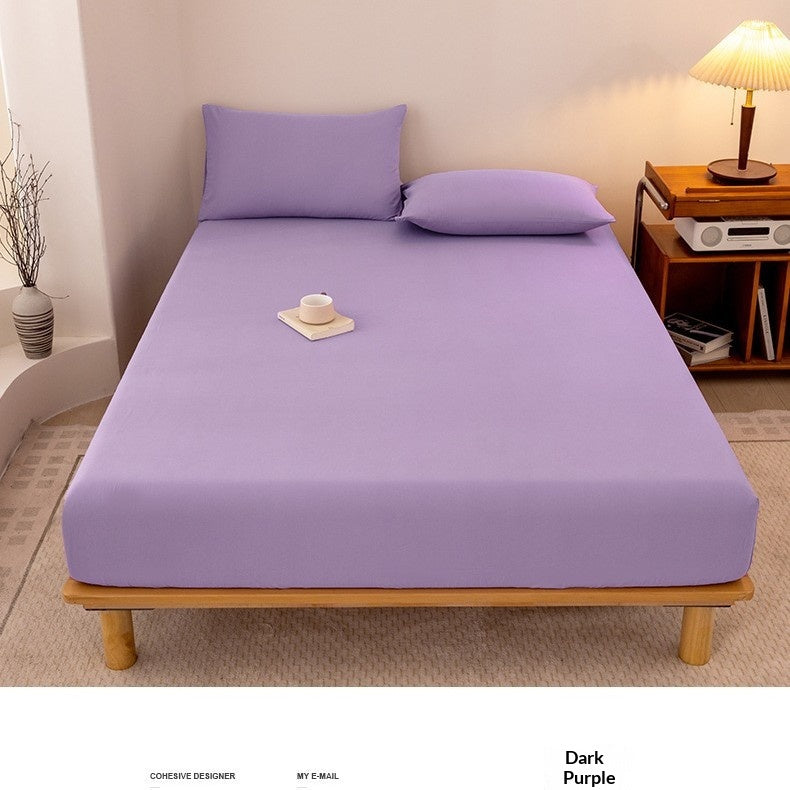 Lavé brossé de couleur solide feuille ajustée anti-dérapant couverture de lit tout-Inclusive Matelas Protecto