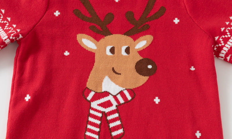 Enfants Pattern de cerf Jacquard Fine Cotton Pull