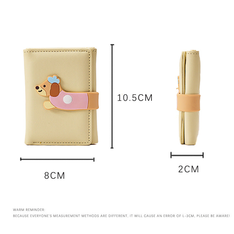 Fille Coeur Cartoon Mignon Illustration Étudiant Mini Court Portefeuille