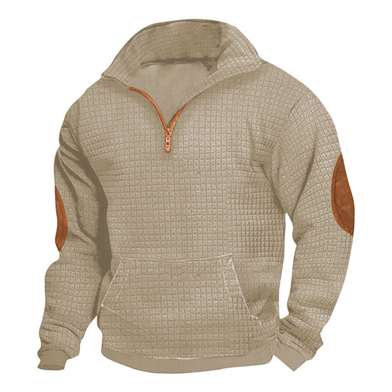 Hommes Plaid zippé Cardigan Casual Sweatshirt