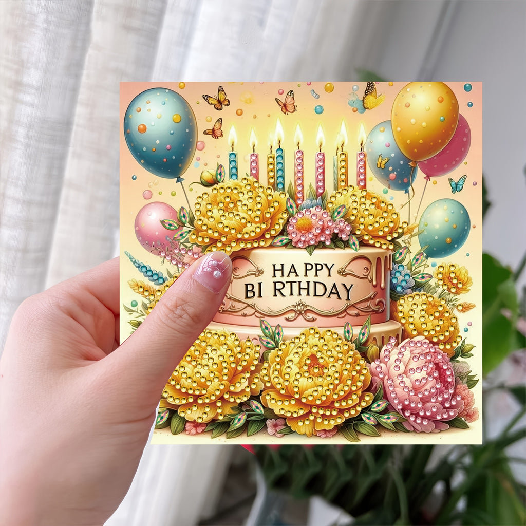 Kit de peinture diamant bricolage Kit carte d'anniversaire
