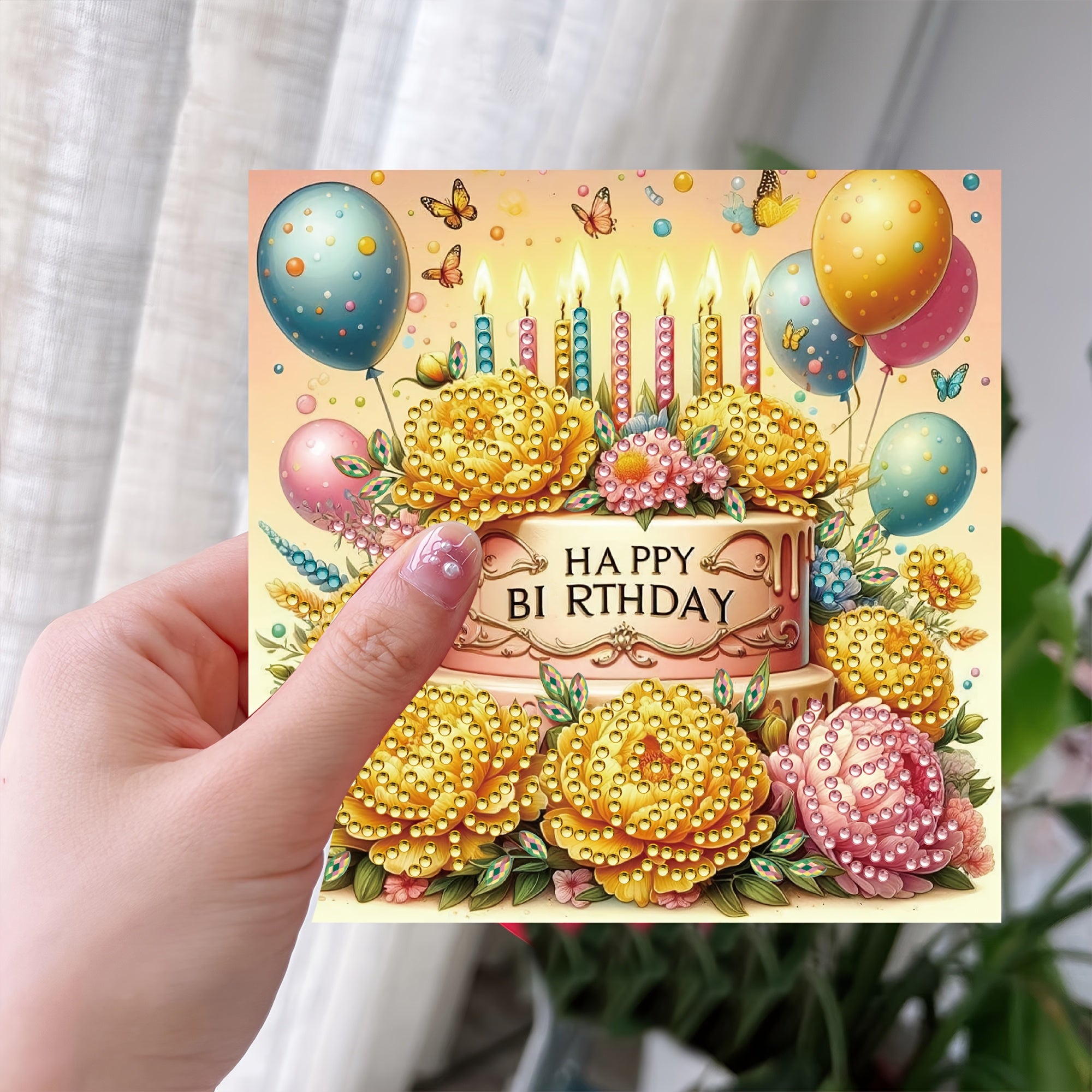 Kit de peinture diamant bricolage Kit carte d'anniversaire