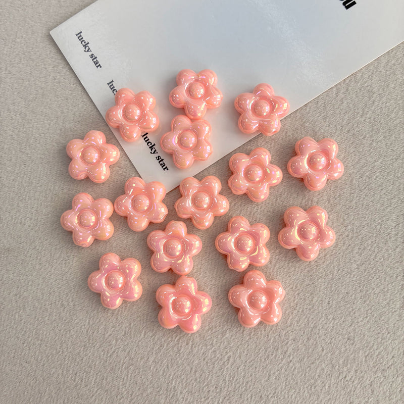 Perles de fleurs de Plumeria acrylique avec trou droit