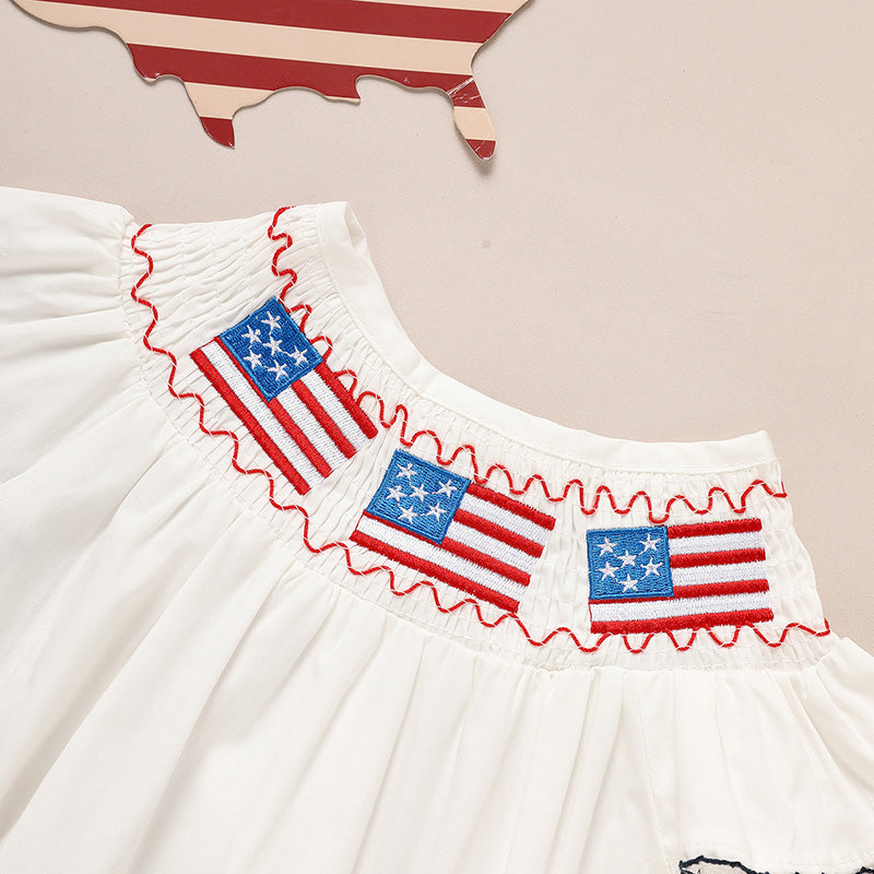Bébé fille 4ème de Juillet Bubble Romper