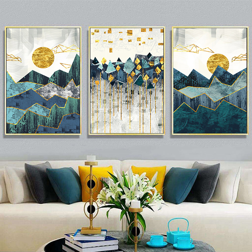 Nordic Abstract Geometric Mountain Paysage Wall Art Toile Peinture Poster