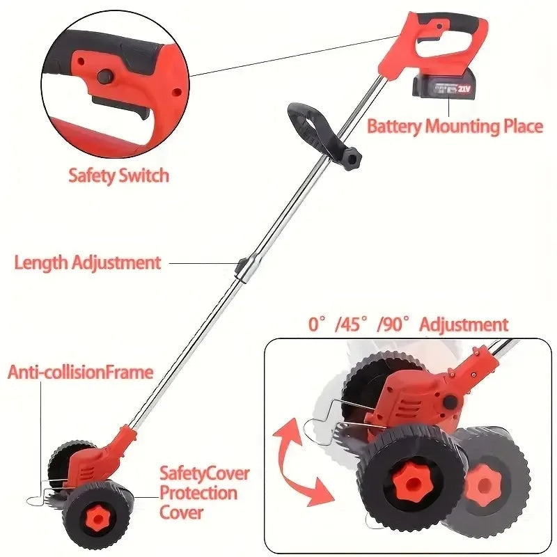 Tremper à gazon portable sans fil avec 3 types de lames et 2 haute capacité