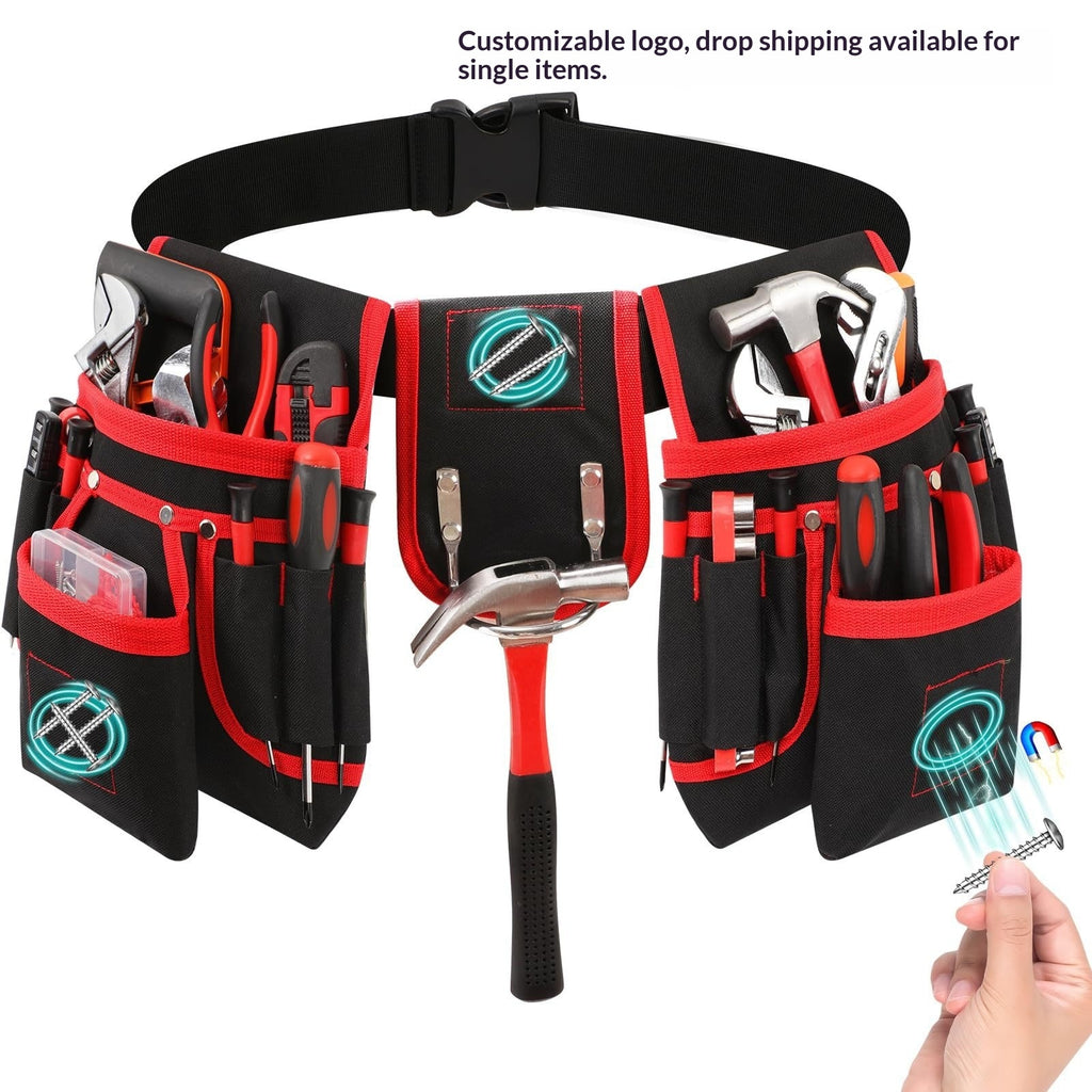 Toile épaissée Outil multi-fonctionnel Organisateur Électriciens Waist Bag