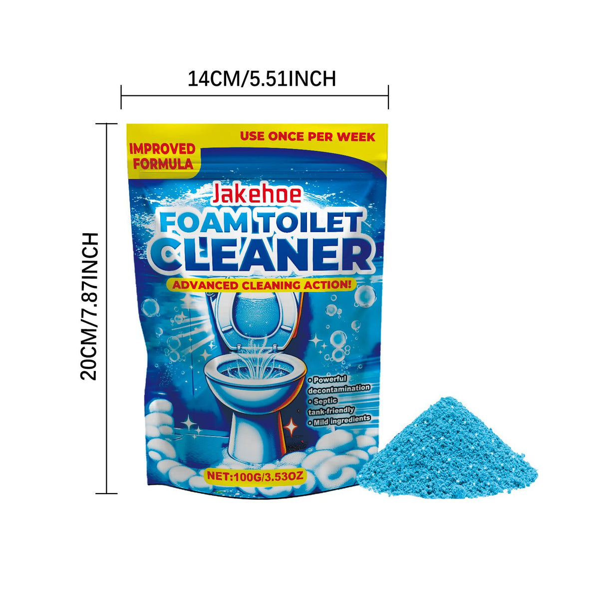 JAKEHOE Poudre de nettoyage de bol de toilette en mousse
