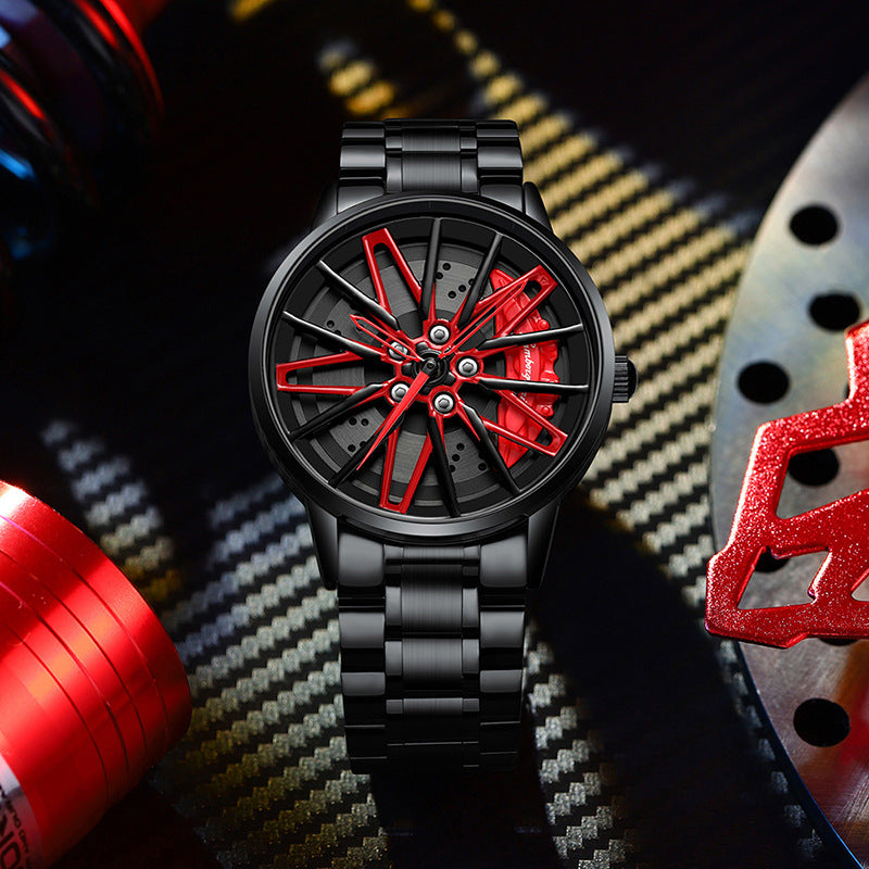 Montre Quartz Homme forgée de voiture Kini Hollow à trois dimensions