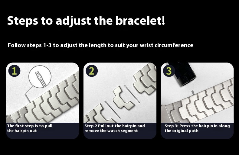 Bracelet de montre en alliage de titane magnétique pour femmes