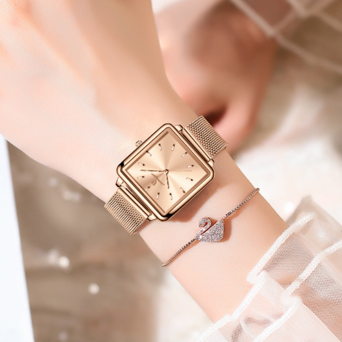 Femmes Quartz Square Watch