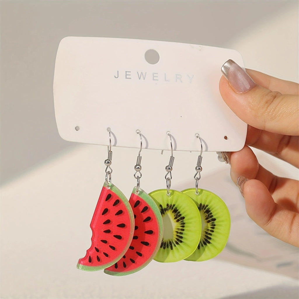 Boucles d'oreilles femmes Watermelon Kiwi