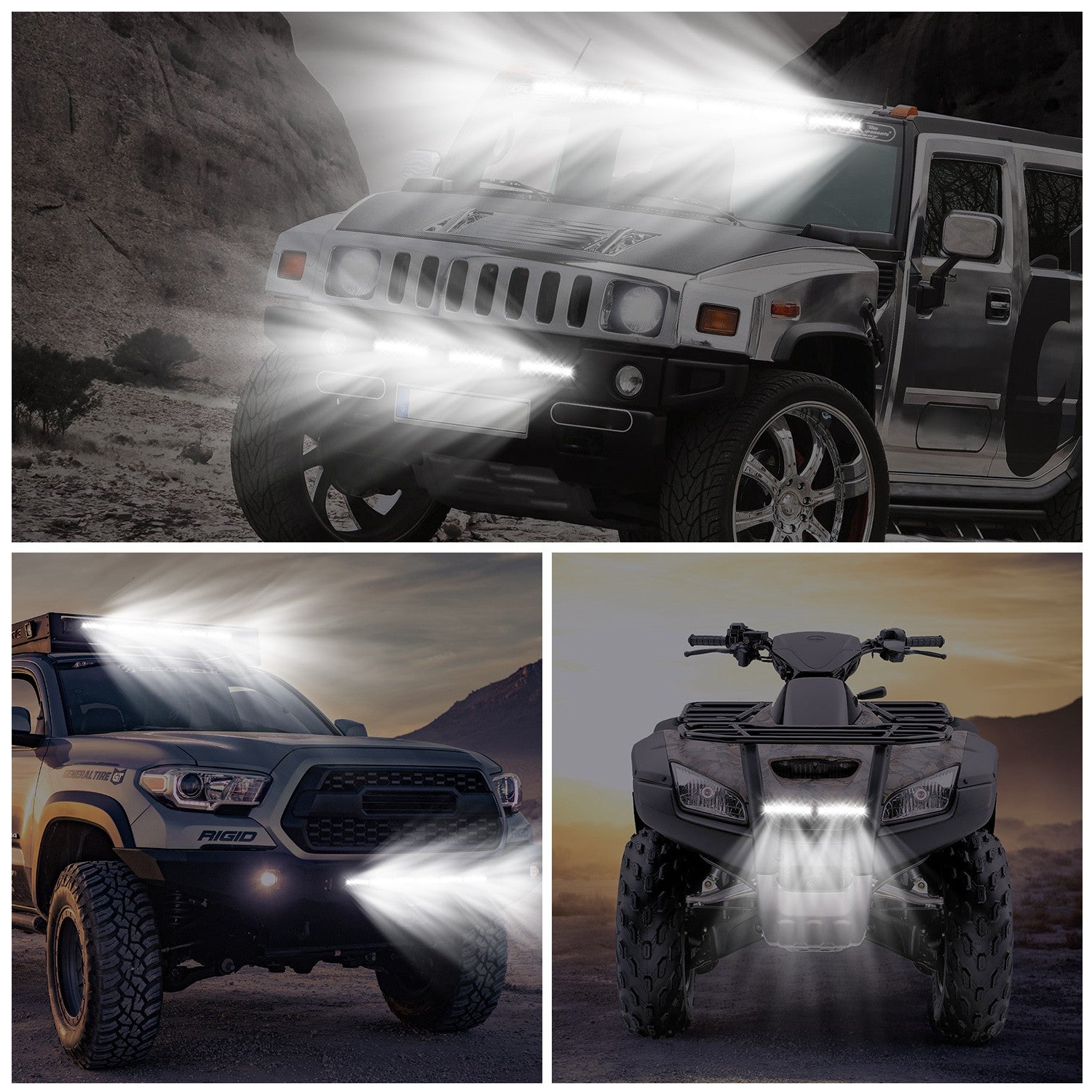 7in LED Light Bar Single Row Spot Lights 18W Ultra mince lumière de travail droite pour Tr
