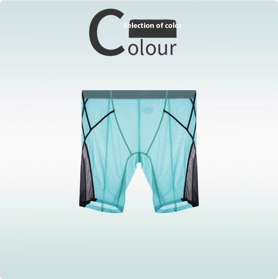 Sous-vêtements de sport en soie glacée Hommes Non-trace Porter Leg Quick Dry Plus Long Porter Crotch