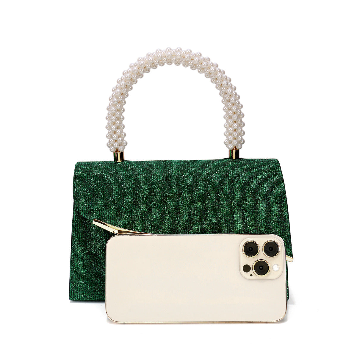 Petit sac carré avec détails de bande métallique