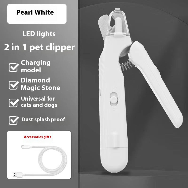 2 Clippers d'ongle d'animal en 1 avec led Light Dog Cat Special Blood Line Ciseaux multifonction