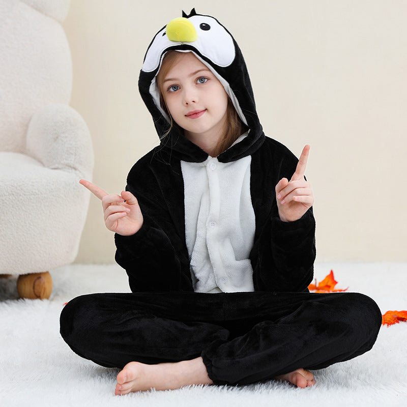 Cartoon animal onesies pour les enfants plus âgés costumes de performance Halloween