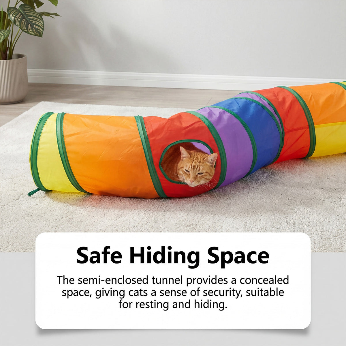 Jouet Cat Rainbow Tunnel Double-tête à travers léger pliage facile à récepteur Pet Accueil T