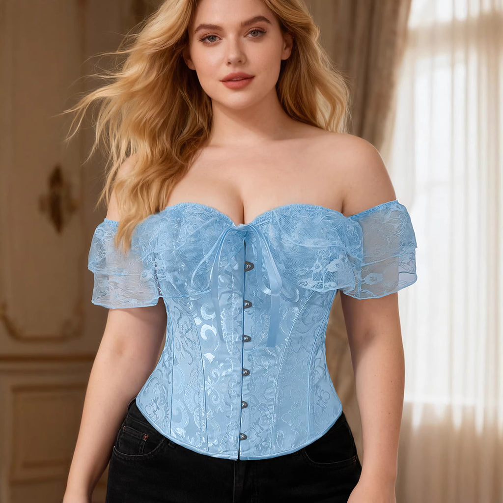 Border Palace Corset Dentelle Sexy Fishbone Soutien-gorge Robe minceur One-Sholder Waist Femme Supp