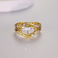 S925 Argent plaqué or Marquise Moissanite 3 pièces de bague 5x10mm D Couleur VVS1 US Taille 6