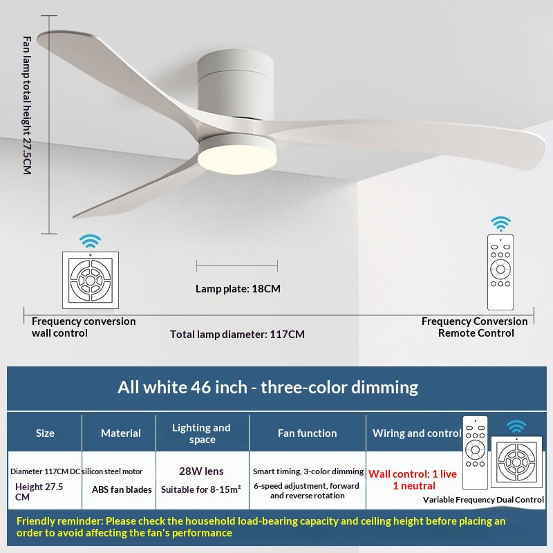 Feux pour ventilateur de plafond intégré simple et moderne à usage domestique