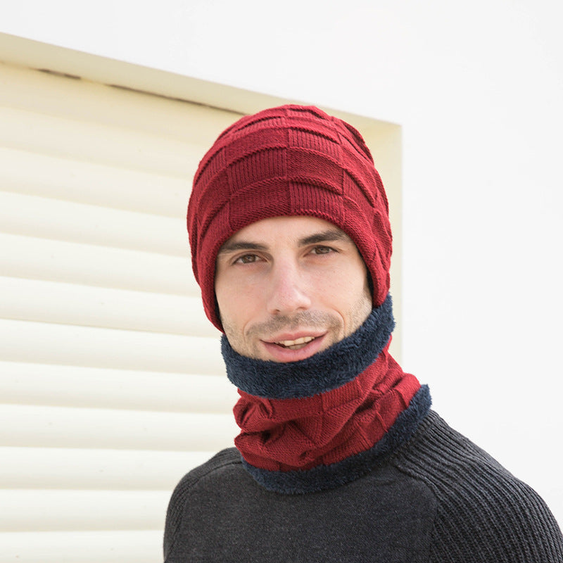 Gants d'écharpe de chapeau Trois-pièces costume Plus Velvet tricoté en extérieur chaud