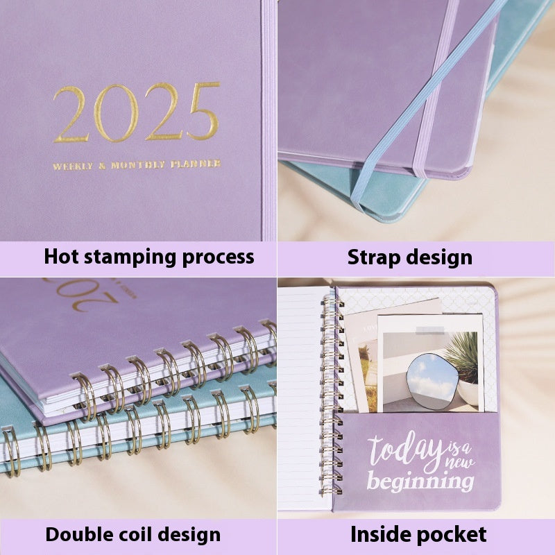 Carnet de notes en métal portable en cuir