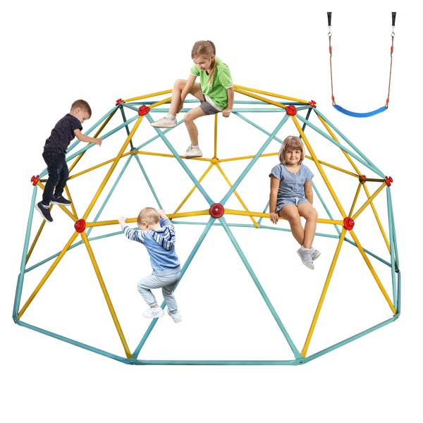 10FT Dôme d'escalade pour les enfants Gym de Jungle appliquer au parc Dôme Climber avec Swing Playground Eq