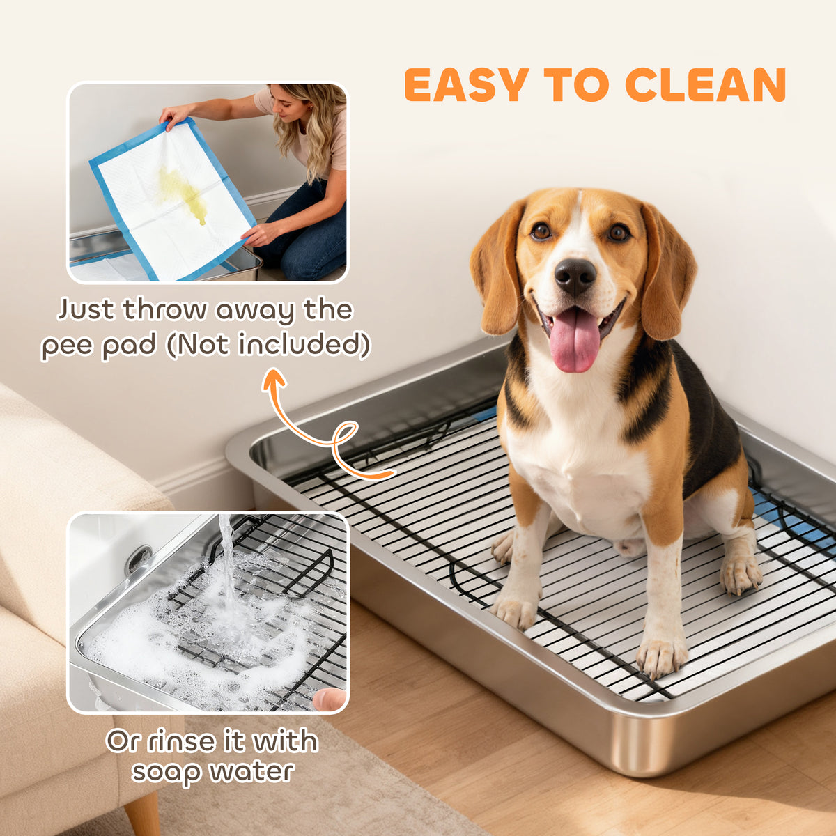 Stainless steel dog bowl for small and medium dogs