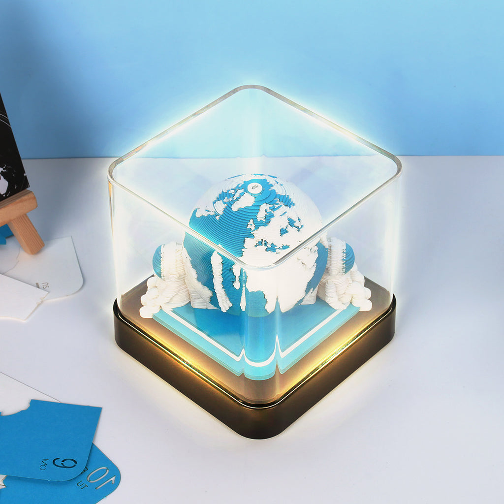 Calendrier de la Terre Lumière Panoramique 3d Créativité en trois dimensions Carving Desk Calendrier