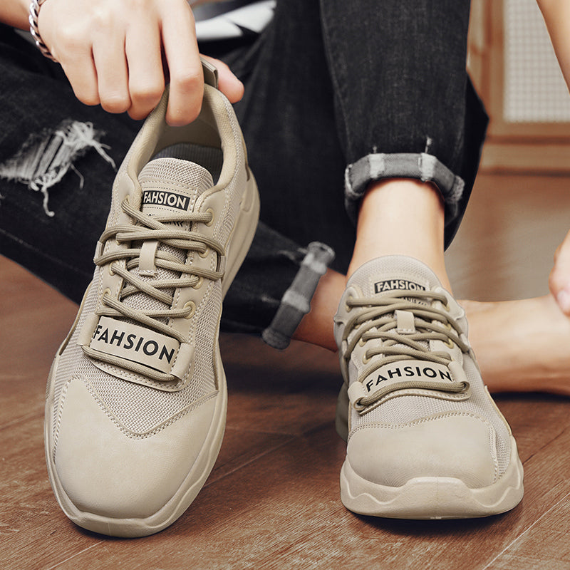Summer Fashion Versatile Low Top Breathable Height Increasing Soft Sole Sports Casual Men's