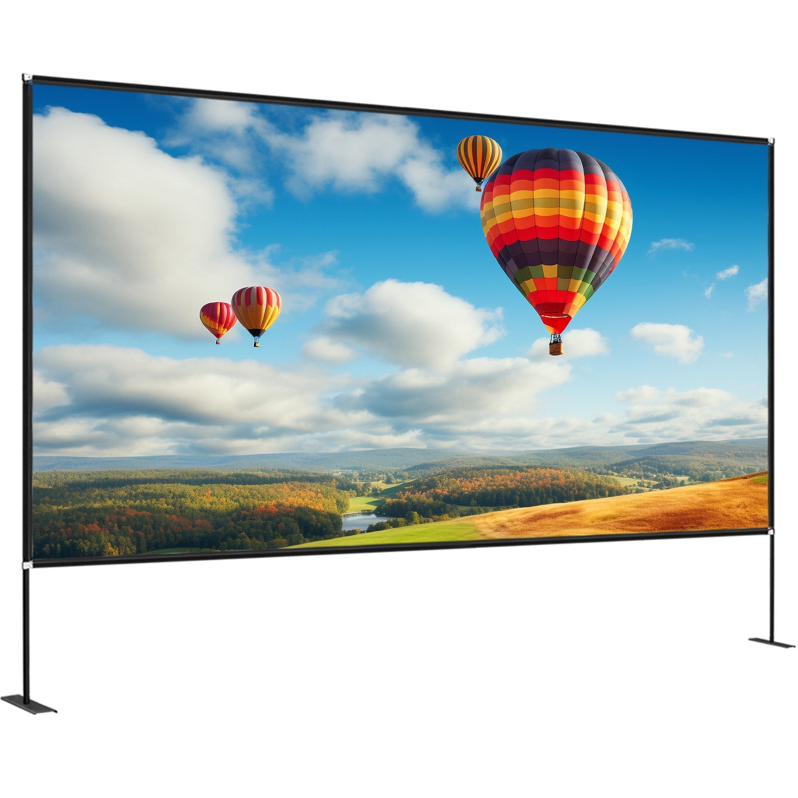 Écran de projecteur avec support 150inch écran de film portable 16:9 4K HD large angle extérieur Pr