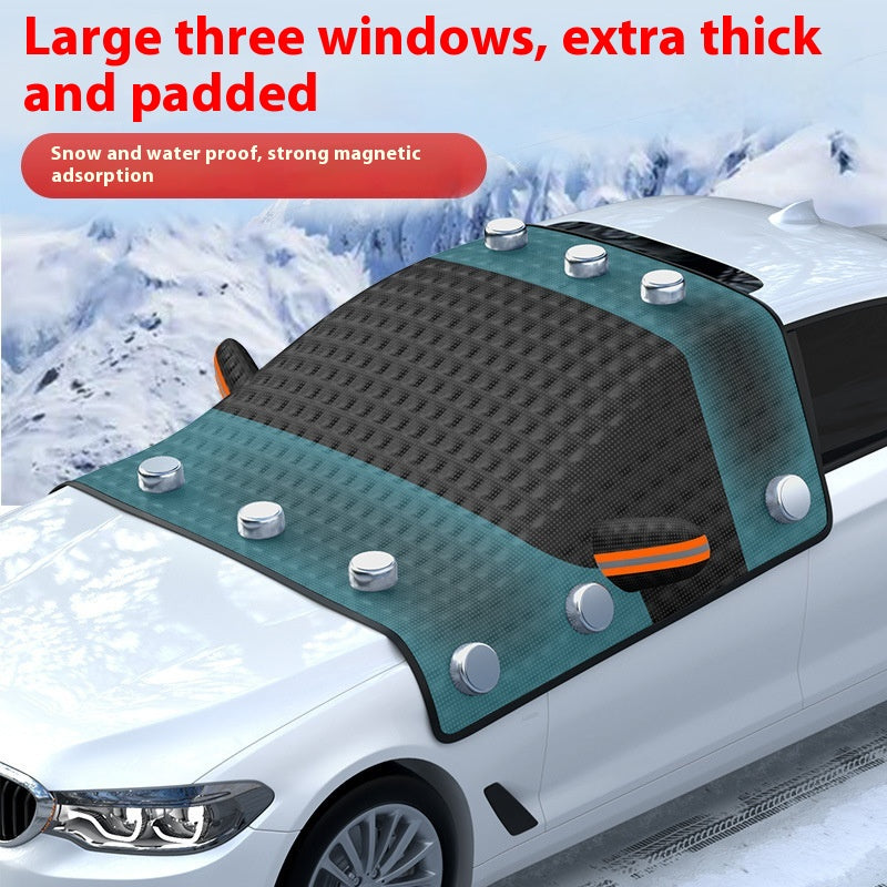 Couverture anti-neige de voiture Pare-brise avant verre Aspiration magnétique hiver anti-gel