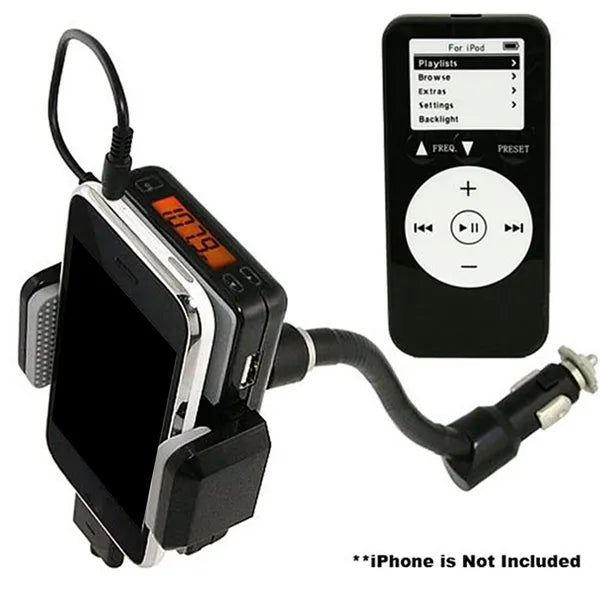 Emetteur FM sans mains Chargeur de voiture avec télécommande Téléphone 3.5 Mm casque Jac