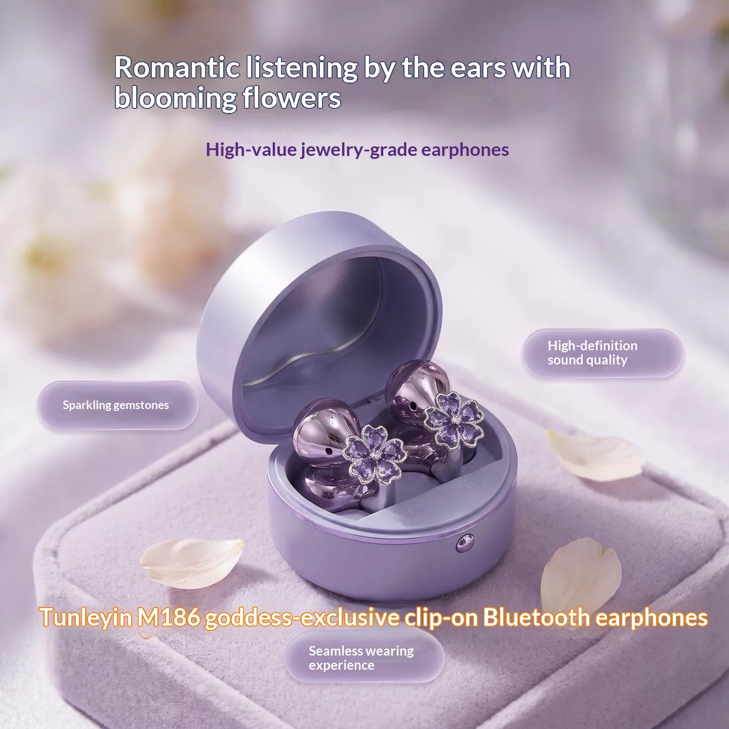 Casques Bluetooth en forme de miroir en forme de cœur
