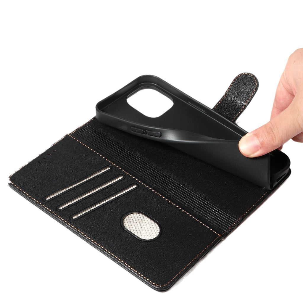 Couverture de protection en cuir pour téléphone mobile antivol
