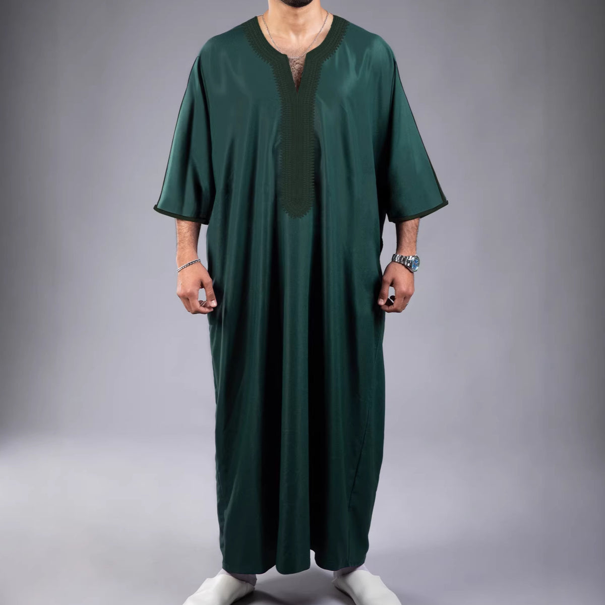 Robe masculine marocaine ethnique à impression numérique 3D