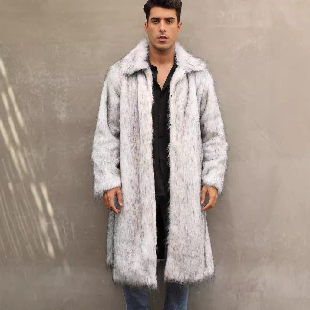 Manteaux de fourrure longs pour hommes Manteaux de dessus pour hommes