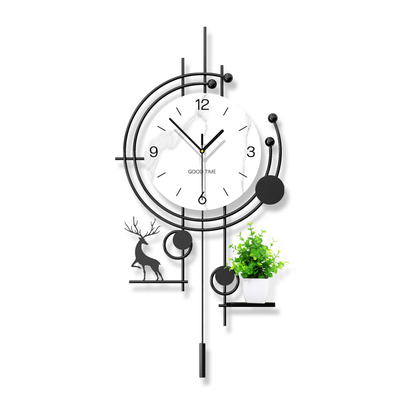 Horloge murale de cerf moderne avec plateau planteur Artistic Home Decor