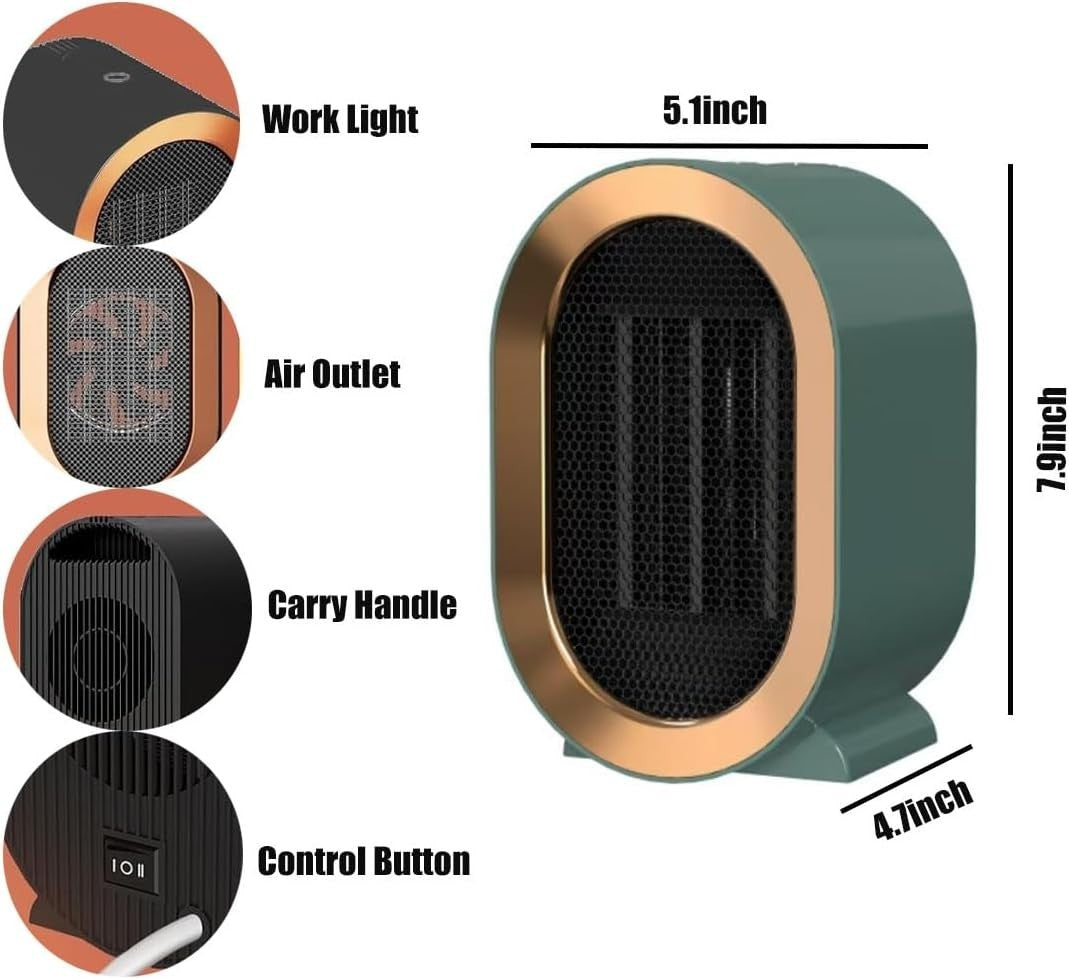 1200W Chauffe-espace électrique Céramique basse énergie Ventilateur de chauffage rapide Télécommande portable