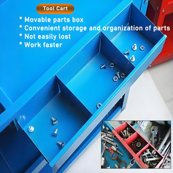 Mettre à jour le chariot à outils à rouleaux de 3 étages avec verrouillable Roues
