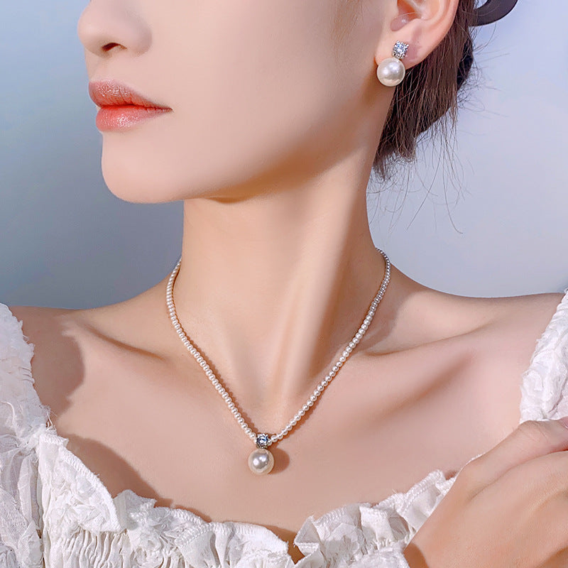 Perle set collier perles blanches pour les femmes