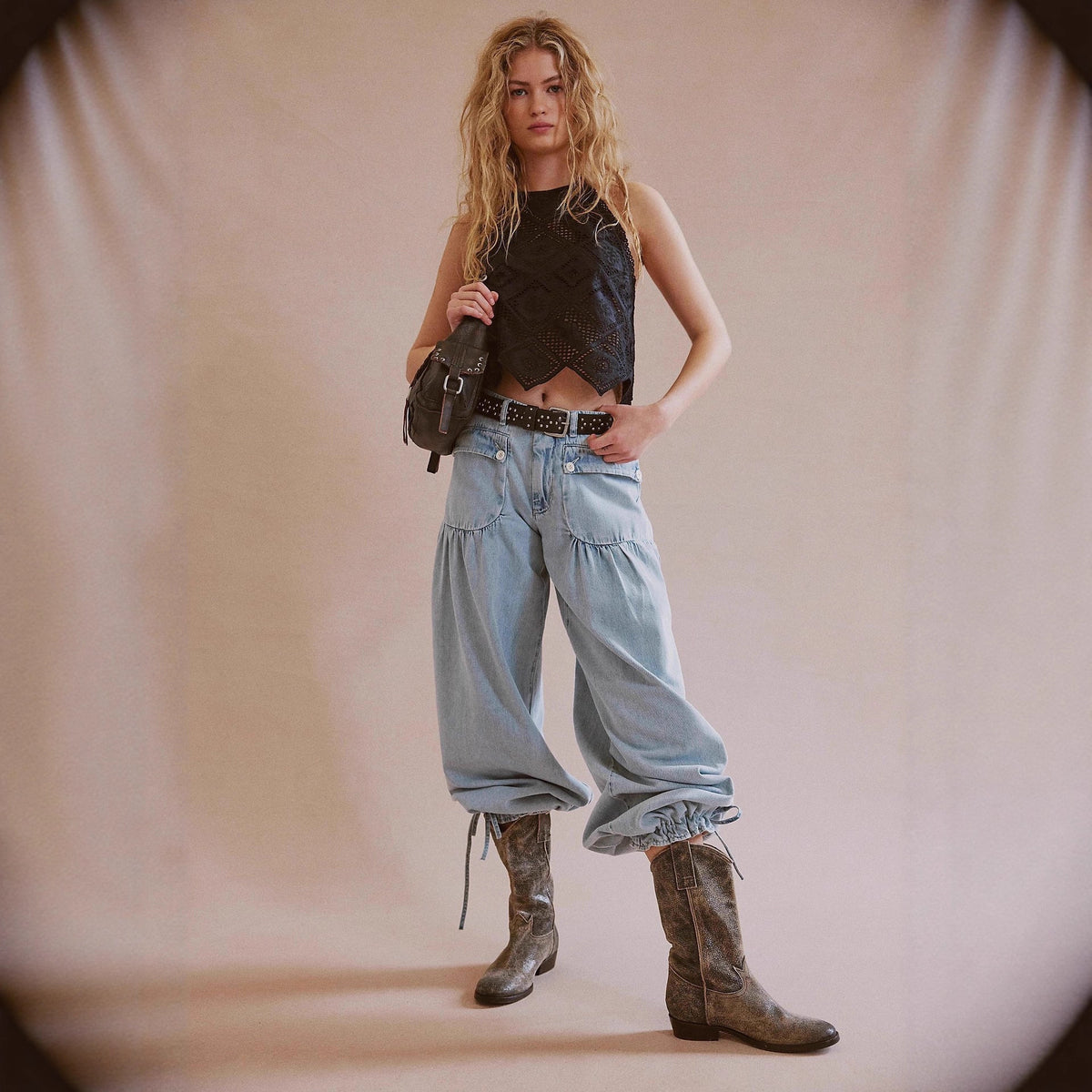 L'approvisionnement européen et américain en produits du commerce extérieur Jeans retro non élastiques à mi-parcours