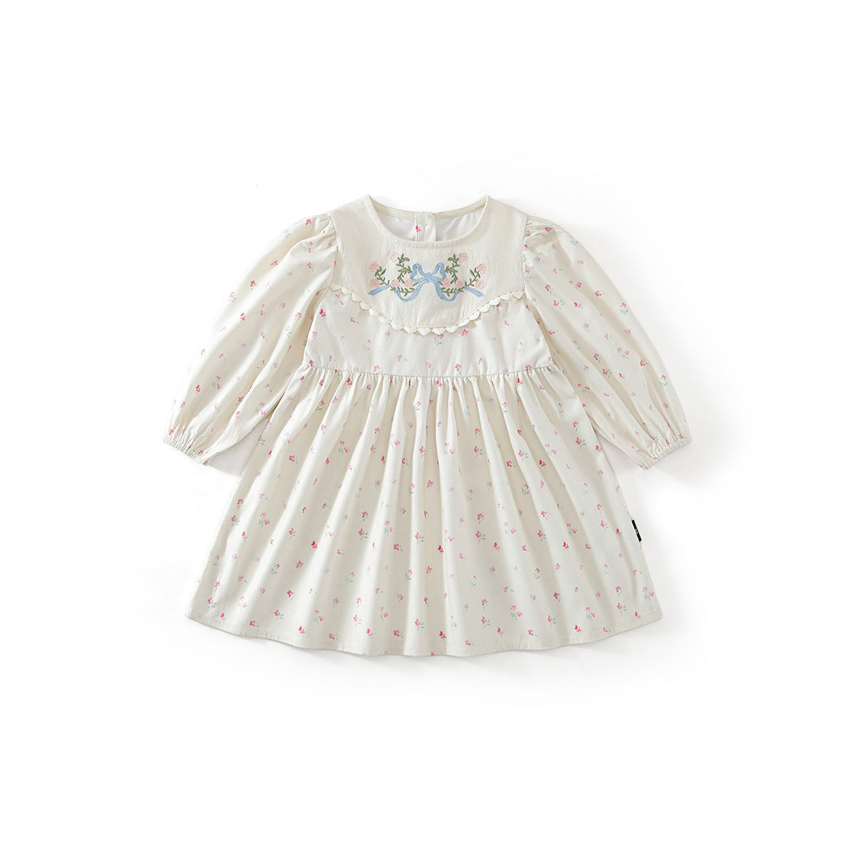 Robe brodée Florale Vintage style français pour filles