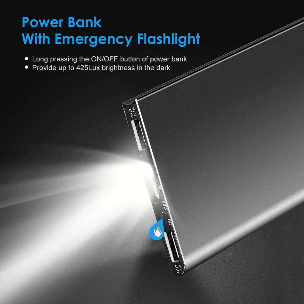 20000mAh Power Bank Pack de batterie externe ultra-mince Chargeur de téléphone Port USB double